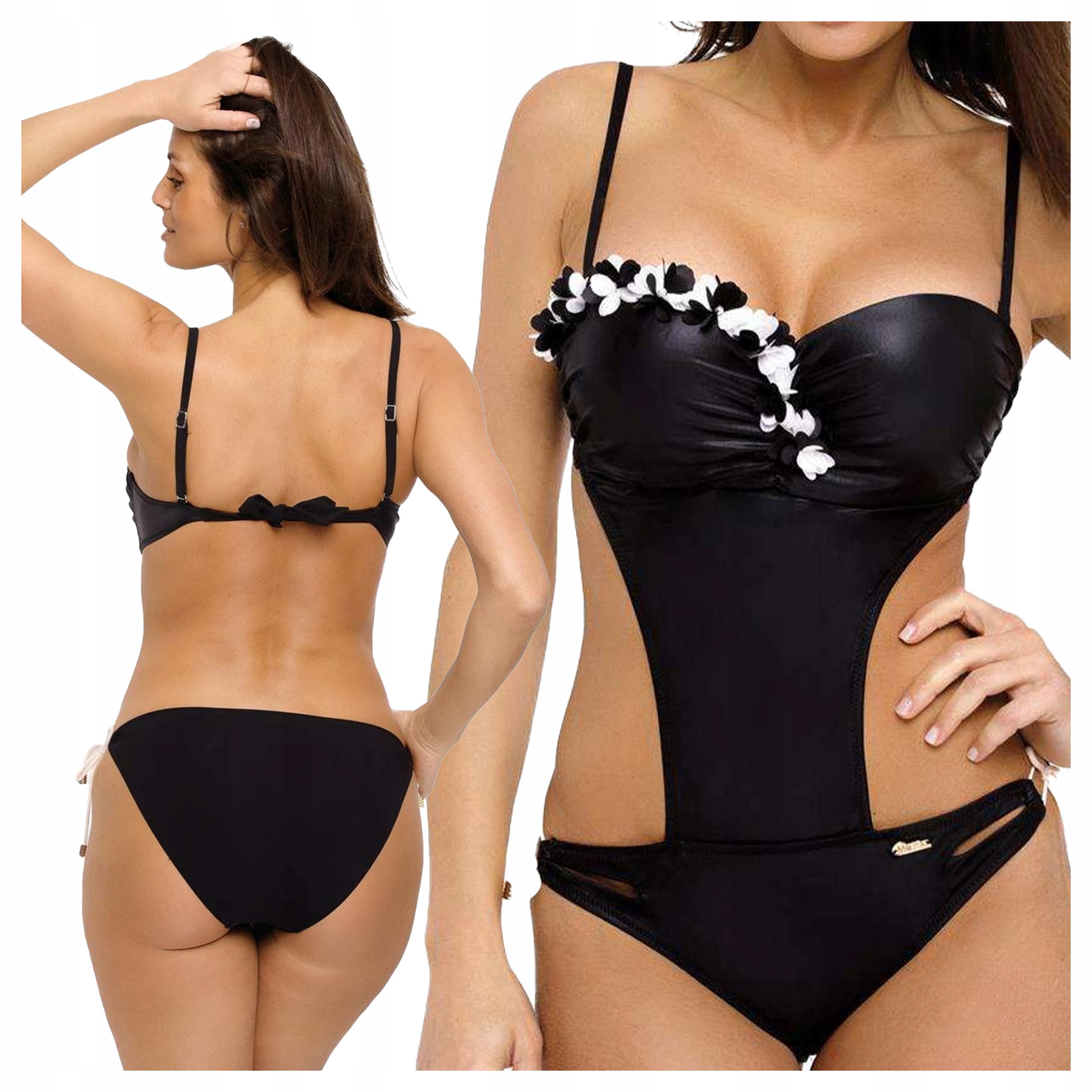 Jednodílné smyslné plavky Evelyn Nero M-530 (4) M Černá