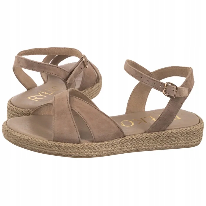 Kožené dámské sandály Ryłko béžové 1IG21_Z