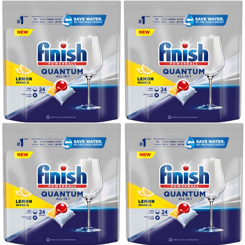 Levně Finish Quantum Lemon Kapsle do Myčky 4 x 24 Kusy