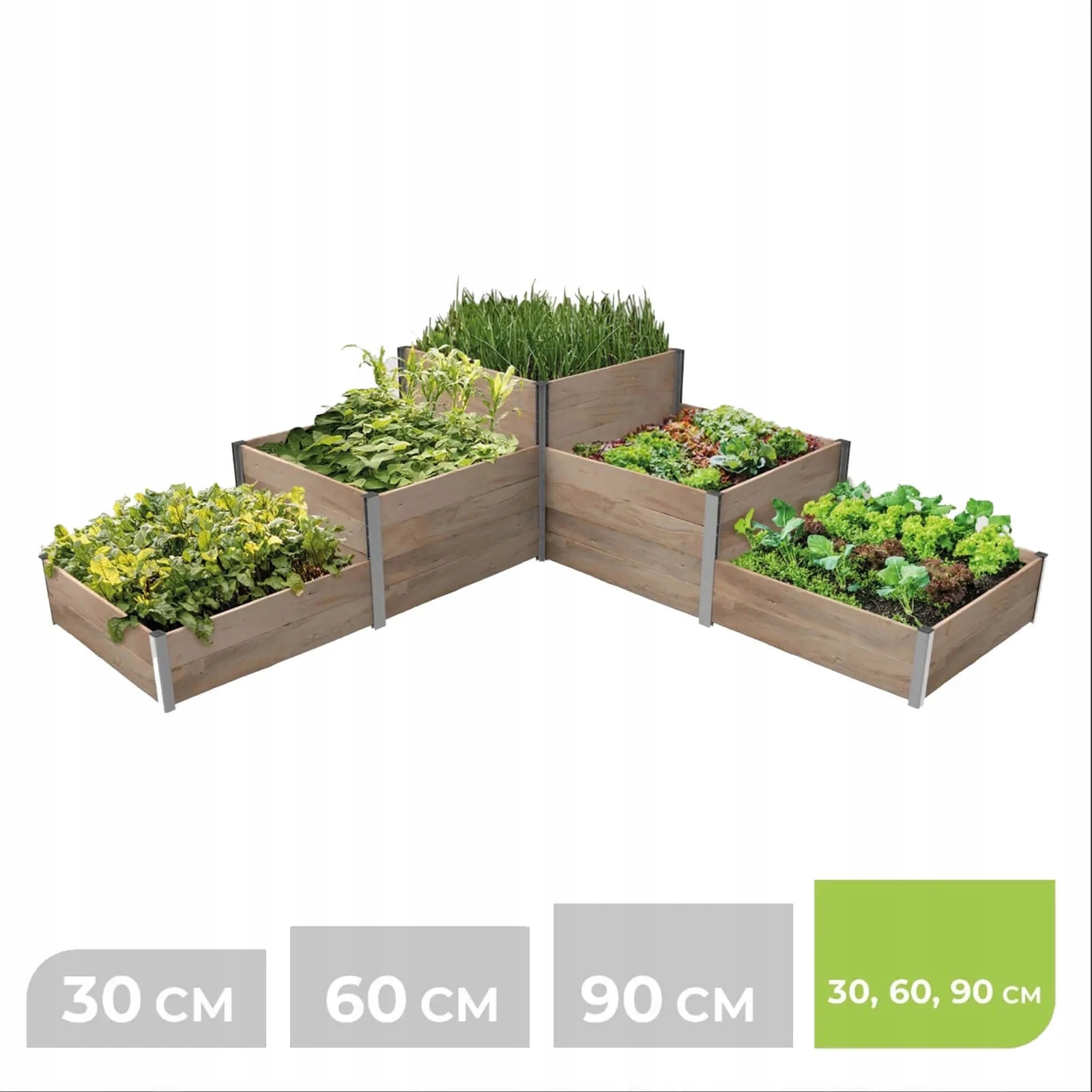 Modulárna vyvýšená vysoká záhonová záhradná skrinka 310x310x3H