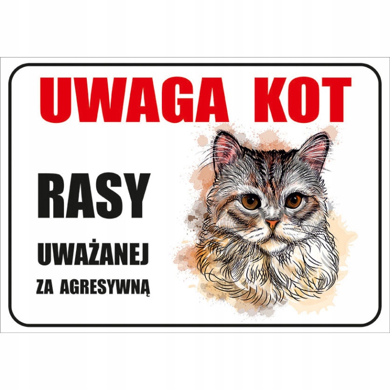 

Tabliczka Pvc z nadrukiem Uv A4 Uwaga Kot