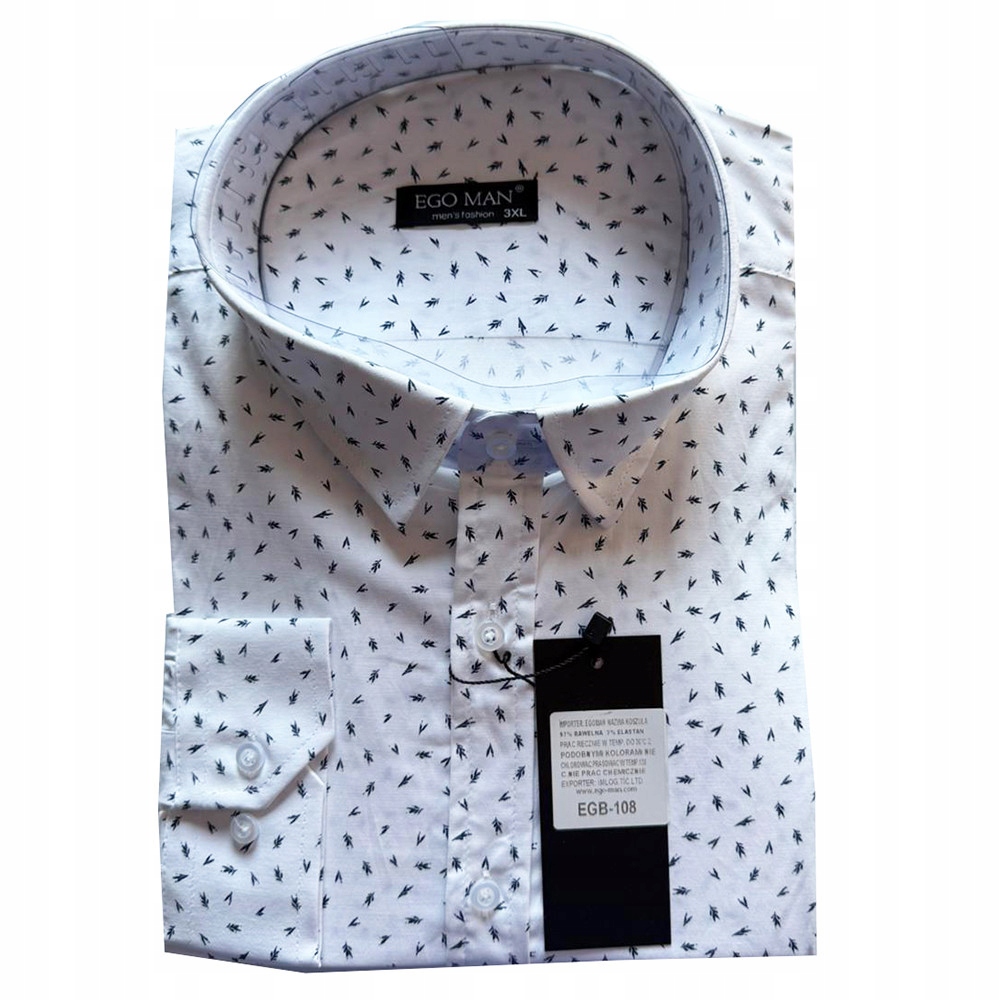 Ego Man košile pánská EGB-108 nadměrná velikost 3XL bílá