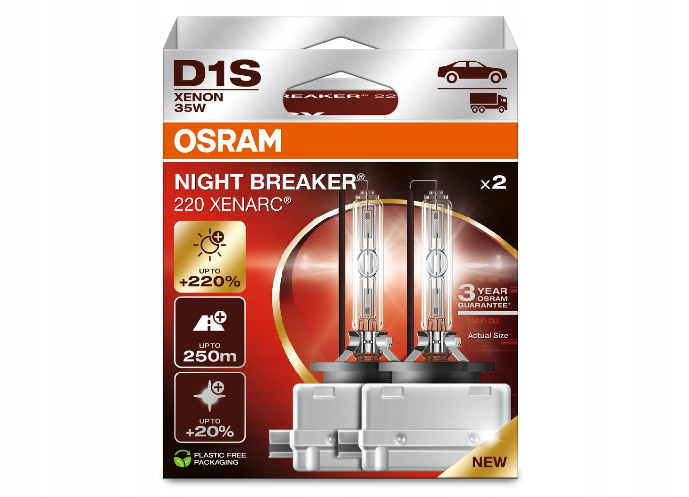 Osram Xenarc Night Breaker D1S xenónové výbojky, 35 W, PK32d-2, 2 ks