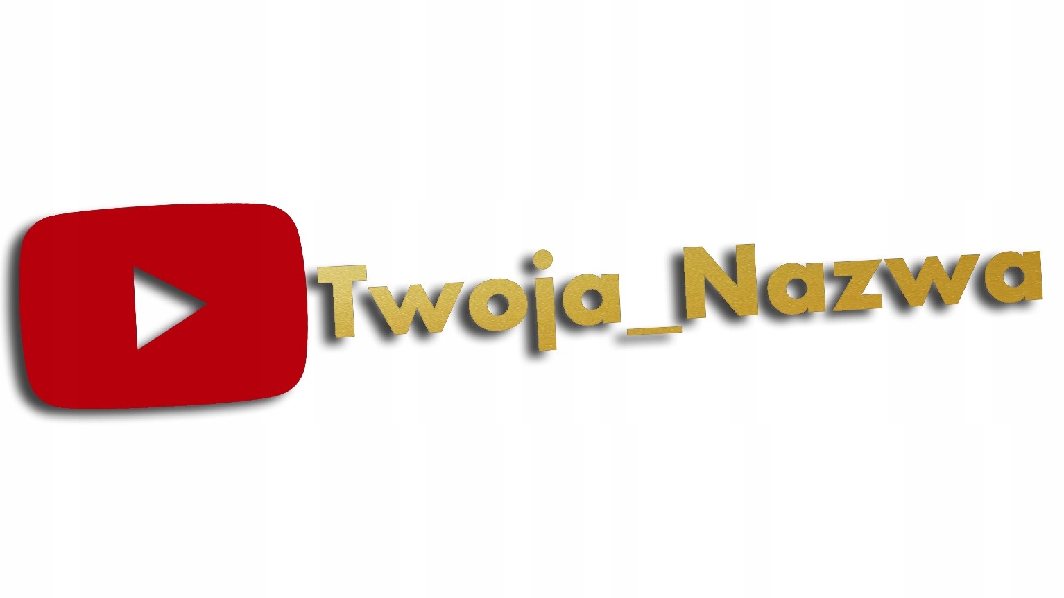 

Wycinana naklejka Youtube złota