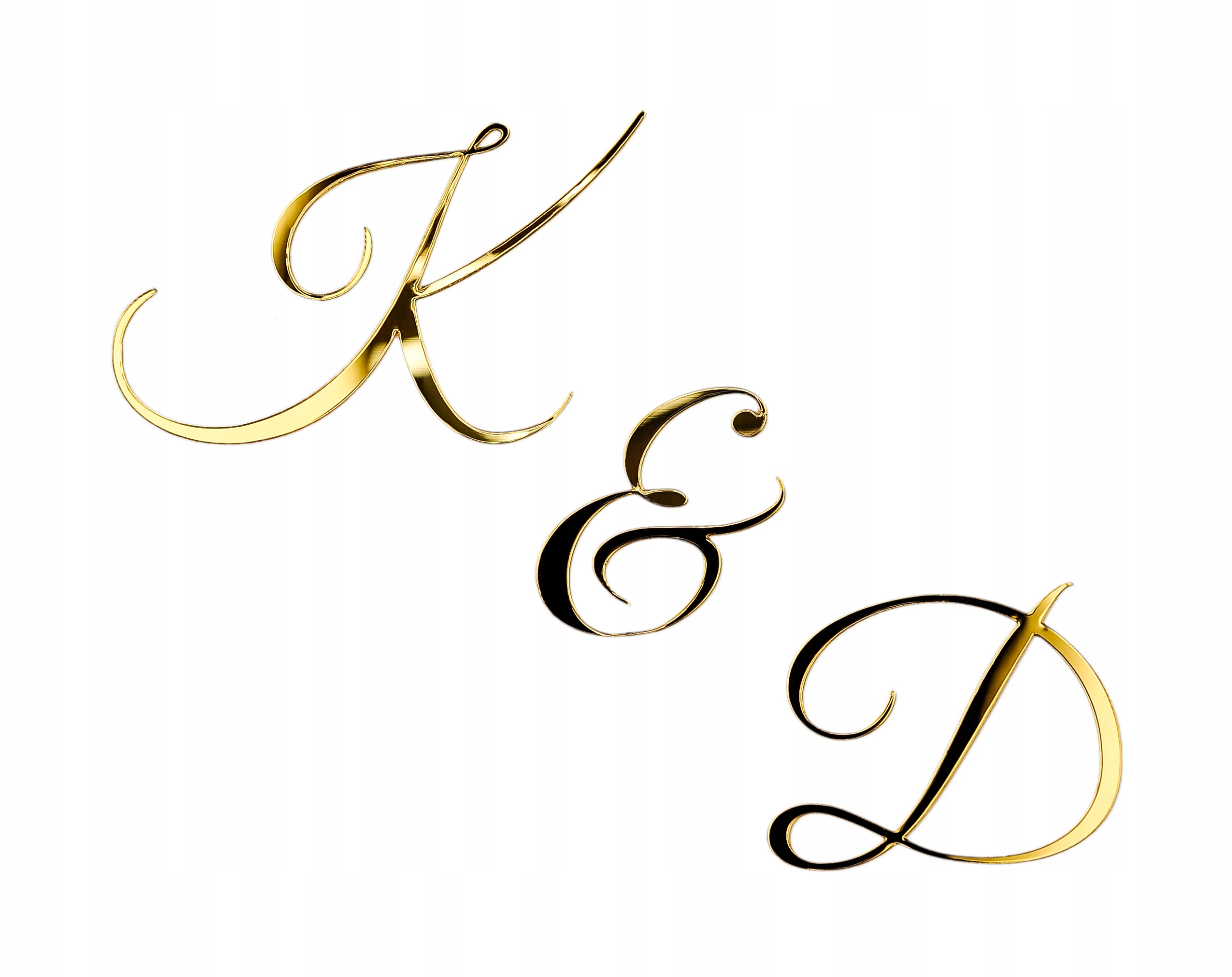 Inicjały złote litery na ściankę ślub wesele IWZ-1 Marka bez marki