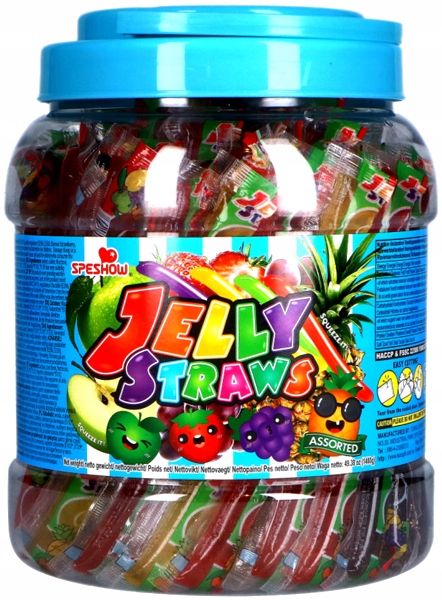 ŻELKI OWOCOWE JELLY STRAWS 1,4 KG SPESHOW Tiktok Galaretki