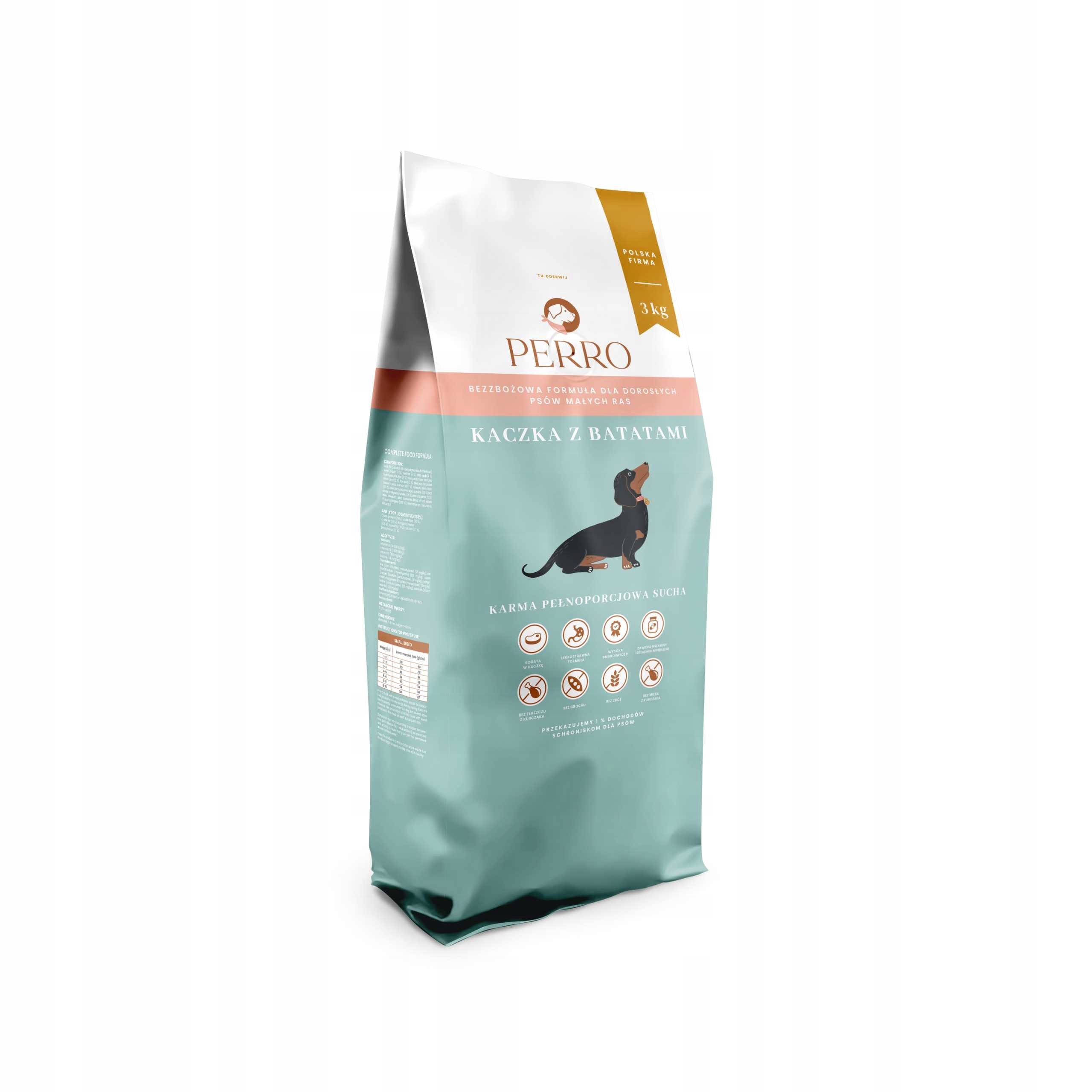 Perro Kaczka z Batatami dla Dorosłych Psów Małych Ras 3kg