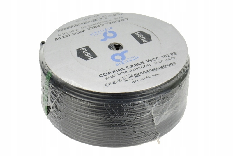 Gelovaný anténní kabel RG6 Digitsat Basic Wcc 102 Pe Cu 1.02 64x0,12 100 mb