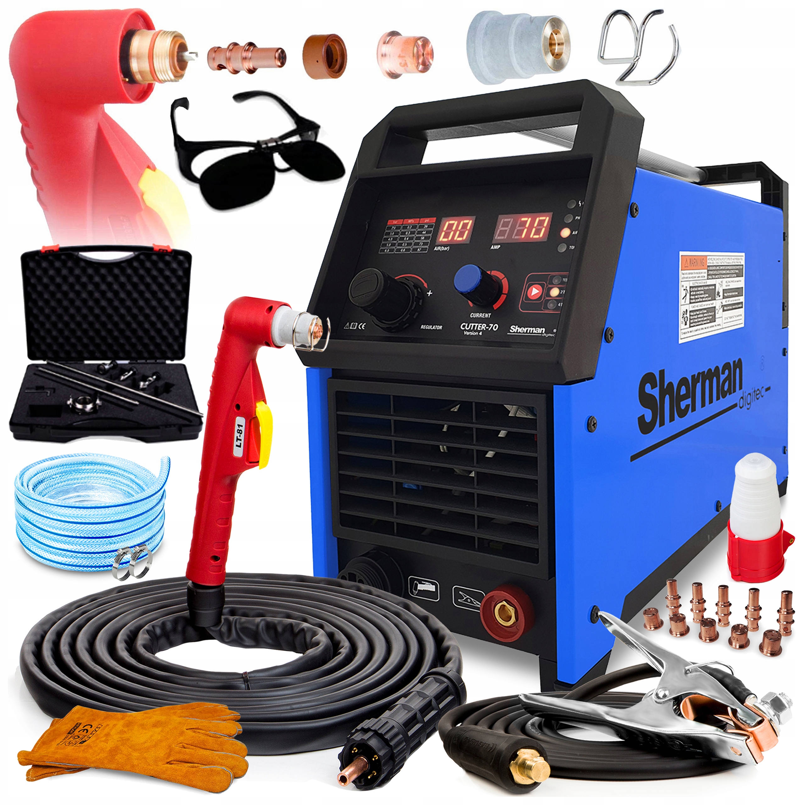 Plazmová Řezačka Plazmová Sherman Cutter 70 400V 23MM 65A Alu Držák 6 M