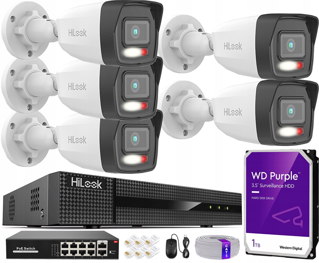 Ip monitorování pro rozšíření 5 kamer 4Mpx PoE rekordér 8 kanálů Hdd 1TB