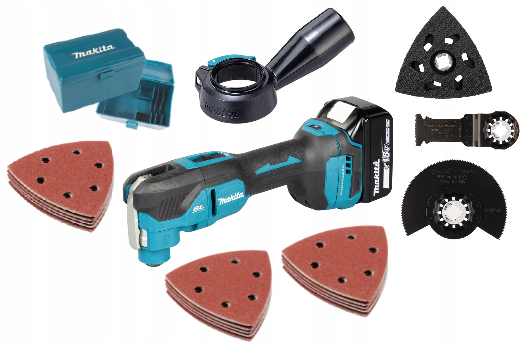 Makita DTM53ZX1 Narzędzie Wielofunkcyjne 18V Akumulatorowe Akcesoria