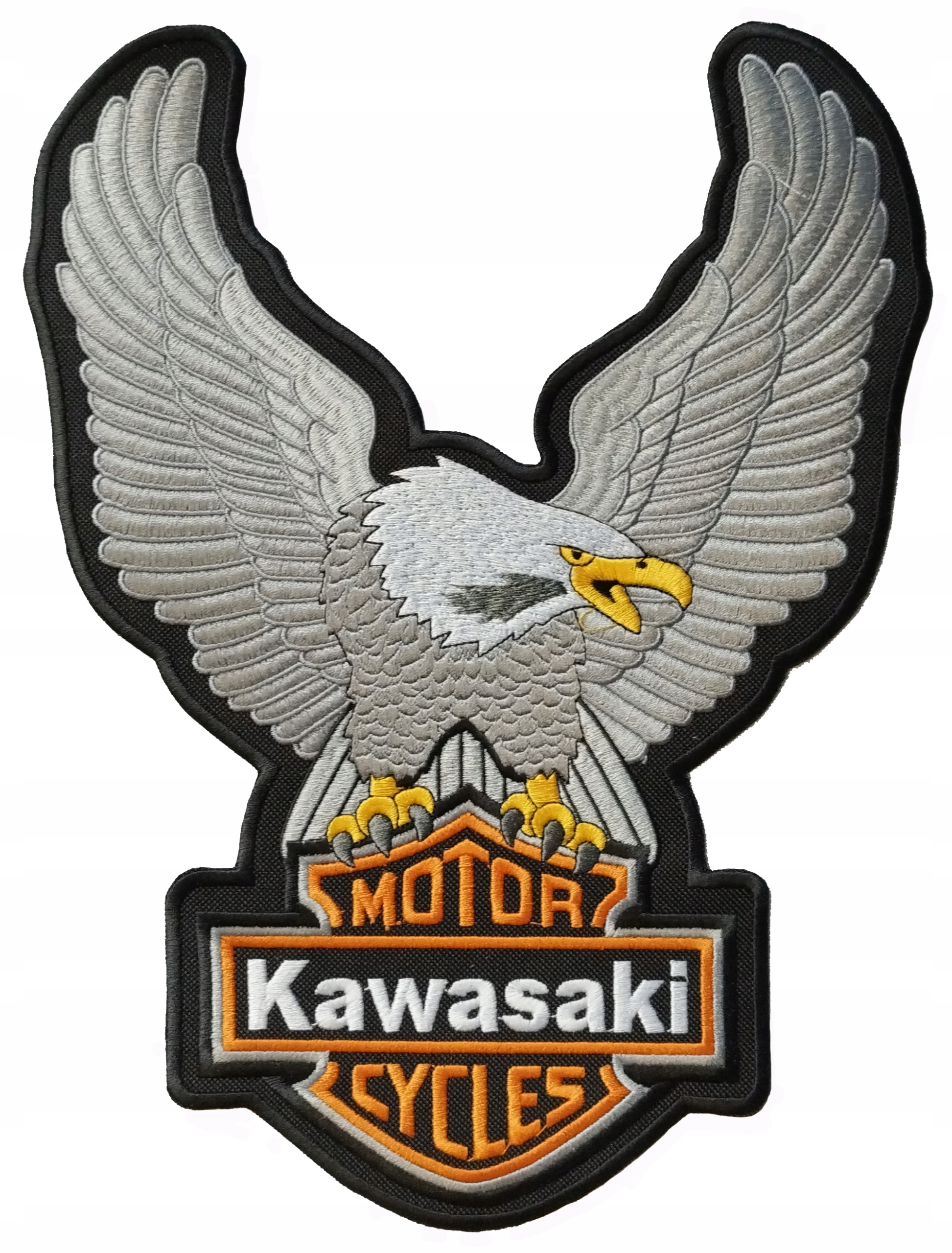 Var nášivka Kawasaki Motor 25 x 32cm Orel Šedá