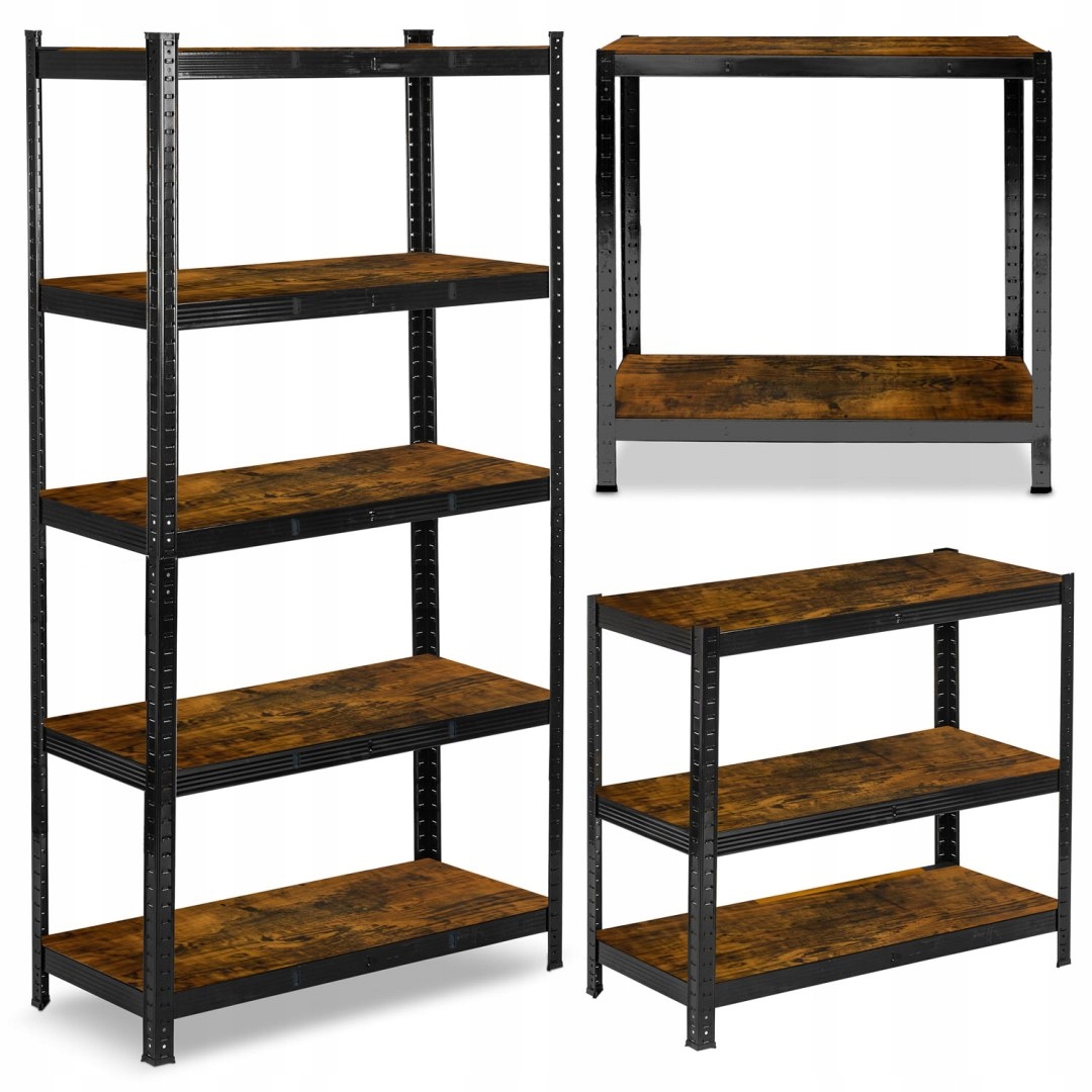 Kovový skladový regál 180 x 90 x 40 cm Humberg HR-852 černý Humberg