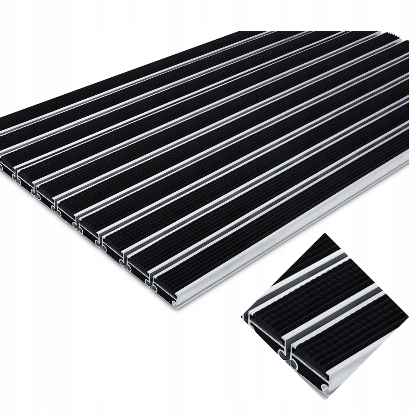 Polentex Aluminiová Rohožka Vstupná Systémová Gumová Podložka 80x50 C22