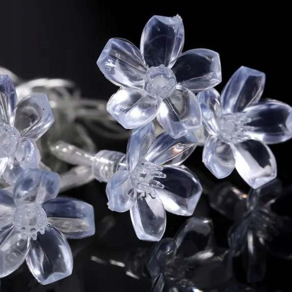 LAMPKI OGRODOWE GIRLANDA SOLARNA LED KWIATKI NA TARAS DO OGRODU 50LED 7M Marka GoGarden