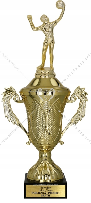 złoty puchar z figurką Siatkówka 35 cm + GRAWER