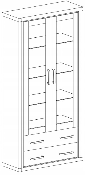 WITRYNA szeroka dąb truflowy DALLAS D-17 + LED Wykończenie matowe