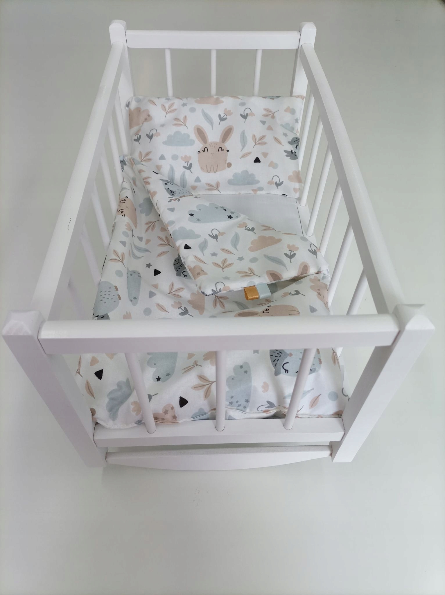 

Drewniana kołyska Dla Lalek Pościel 3el