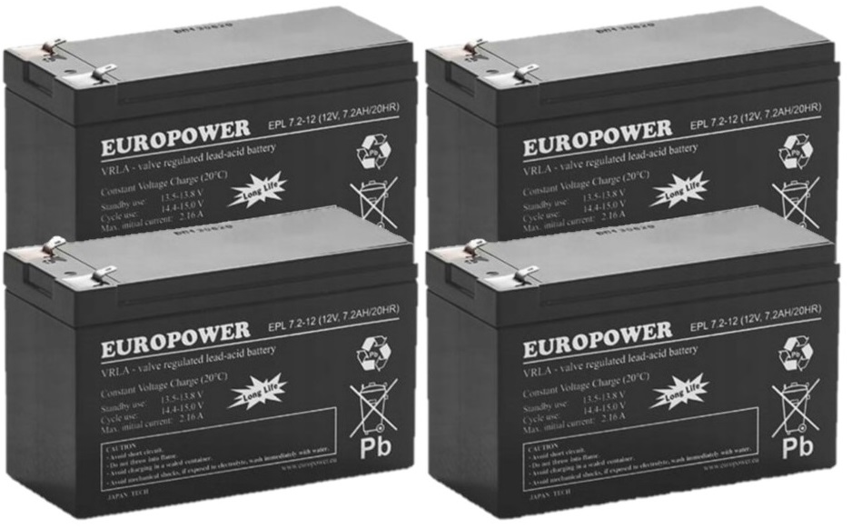 TBC30 BATERIE ZESTAW AKUMULATORÓW UPS APC EATON POWERWALKER 4x EPL 7,2-12