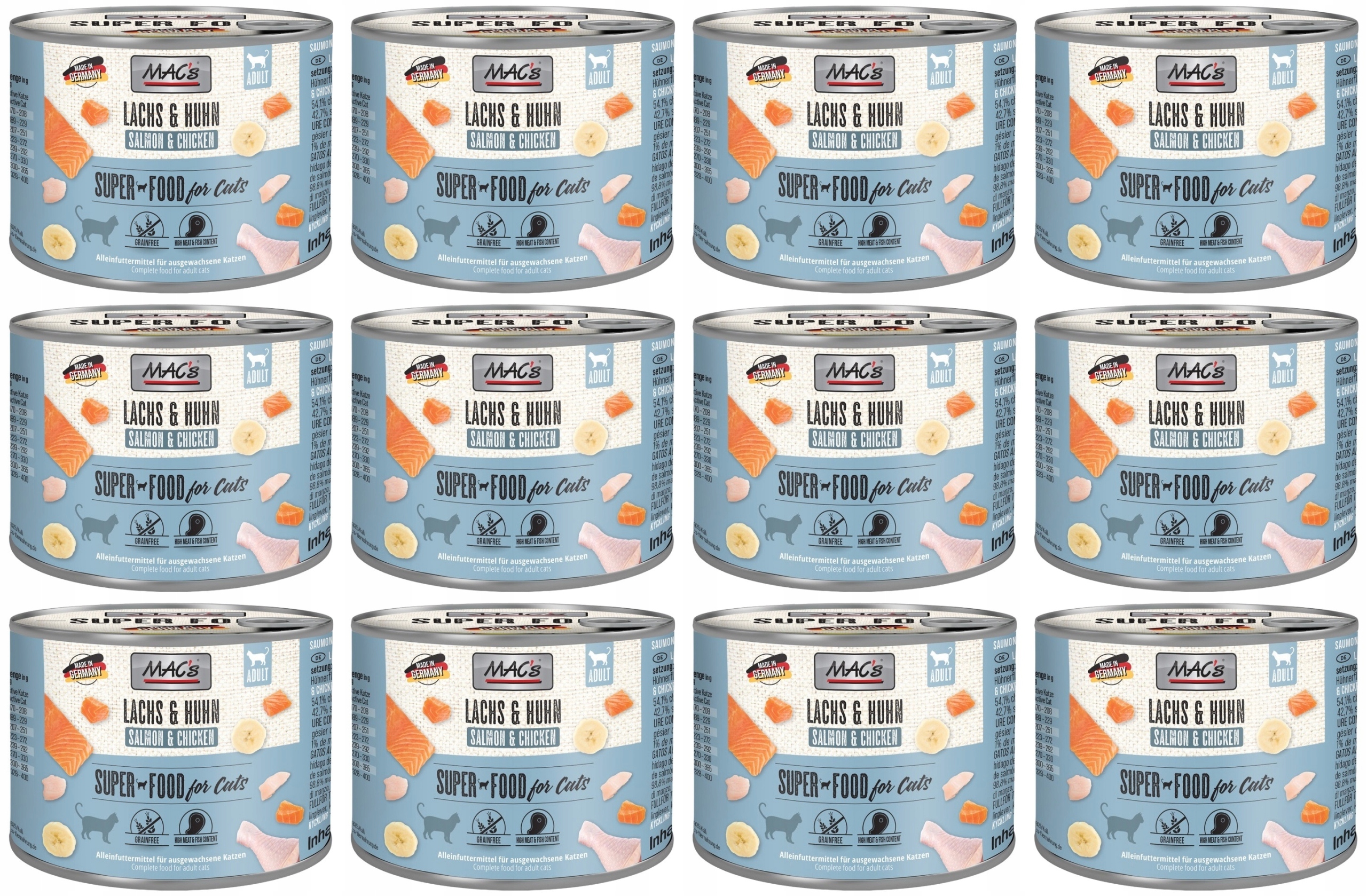 Levně MAC's Cat Losos a kuře 12 x 200 g