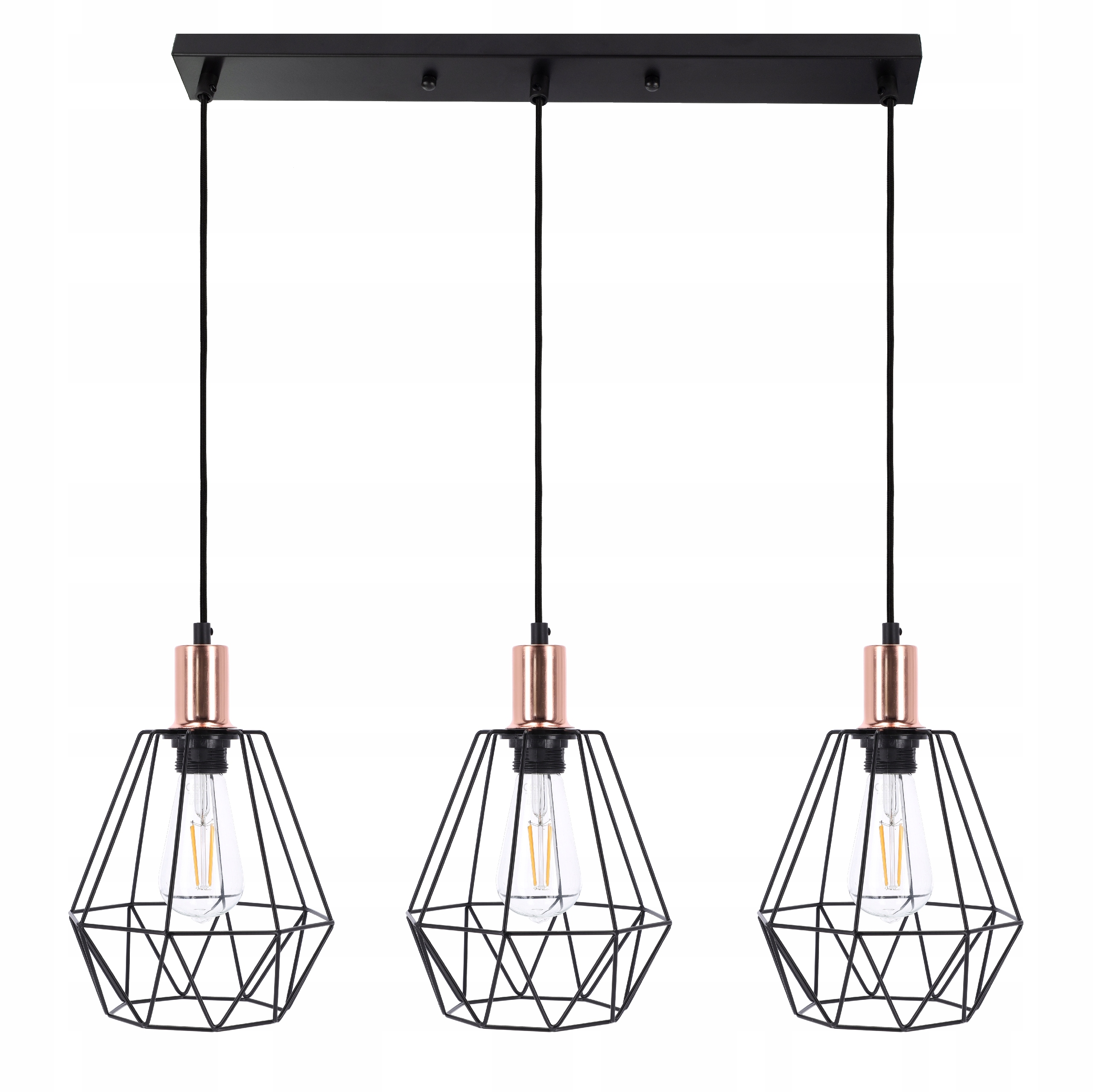 

Lampa sufitowa wisząca Żyrandol Potrójna Diament