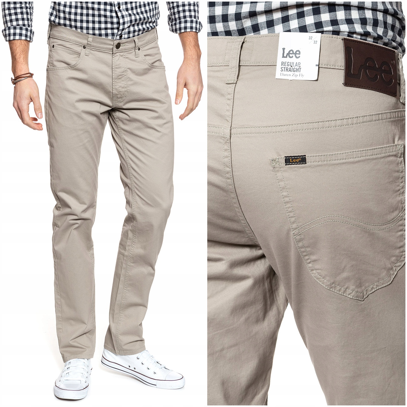 

Lee Daren Zip Fly Męskie Spodnie Materiał W34 L34