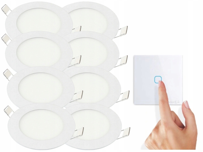 Sada stropních svítidel Halogen 3W 8x spínač
