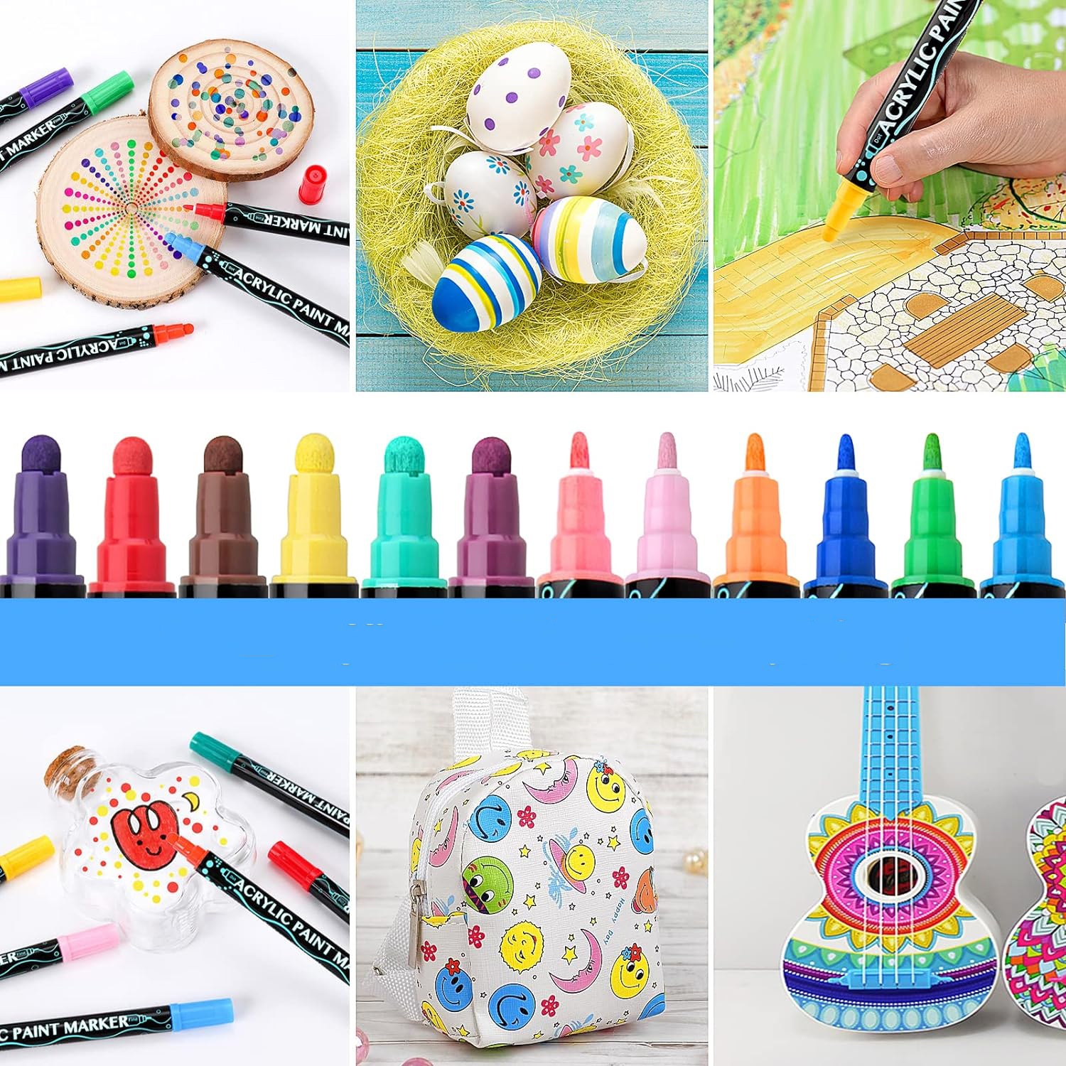 DWUSTRONNE PISAKI MARKERY AKRYLOWE FLAMASTRY MAZAKI ZESTAW 26 SZT 1MM/5MM Kolor Wielokolorowy