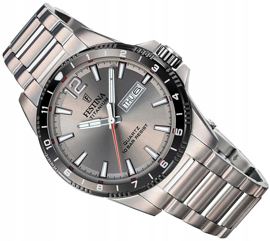 Titanové Pánské Hodinky Festina F20698/1 Šedé Diver Day-date 100M Ø43mm