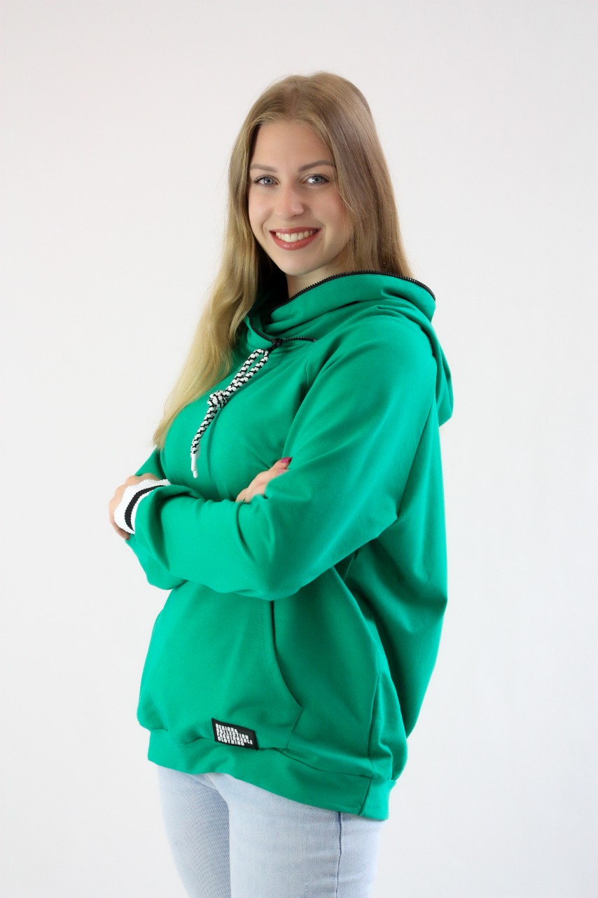 Dresová mikina s kapucí Zelená Uni