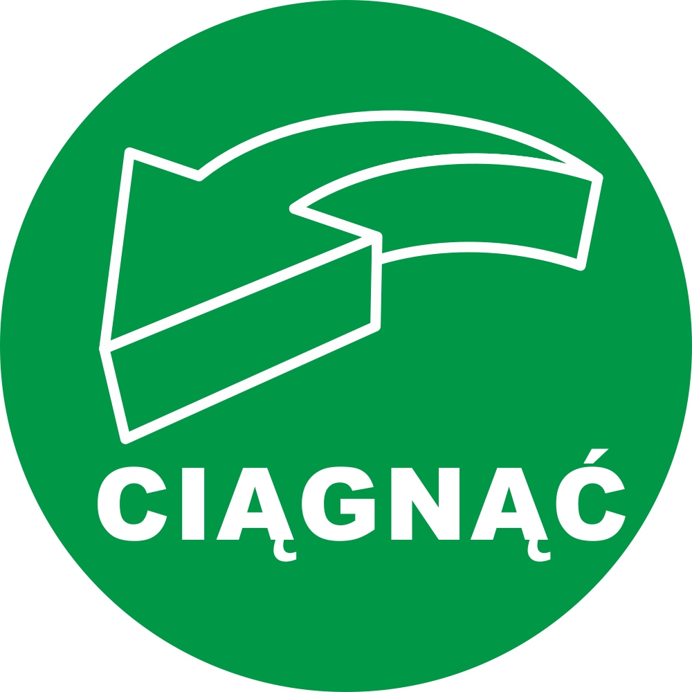 

Naklejka informacyjna Ciągnąć okrągła 10 cm