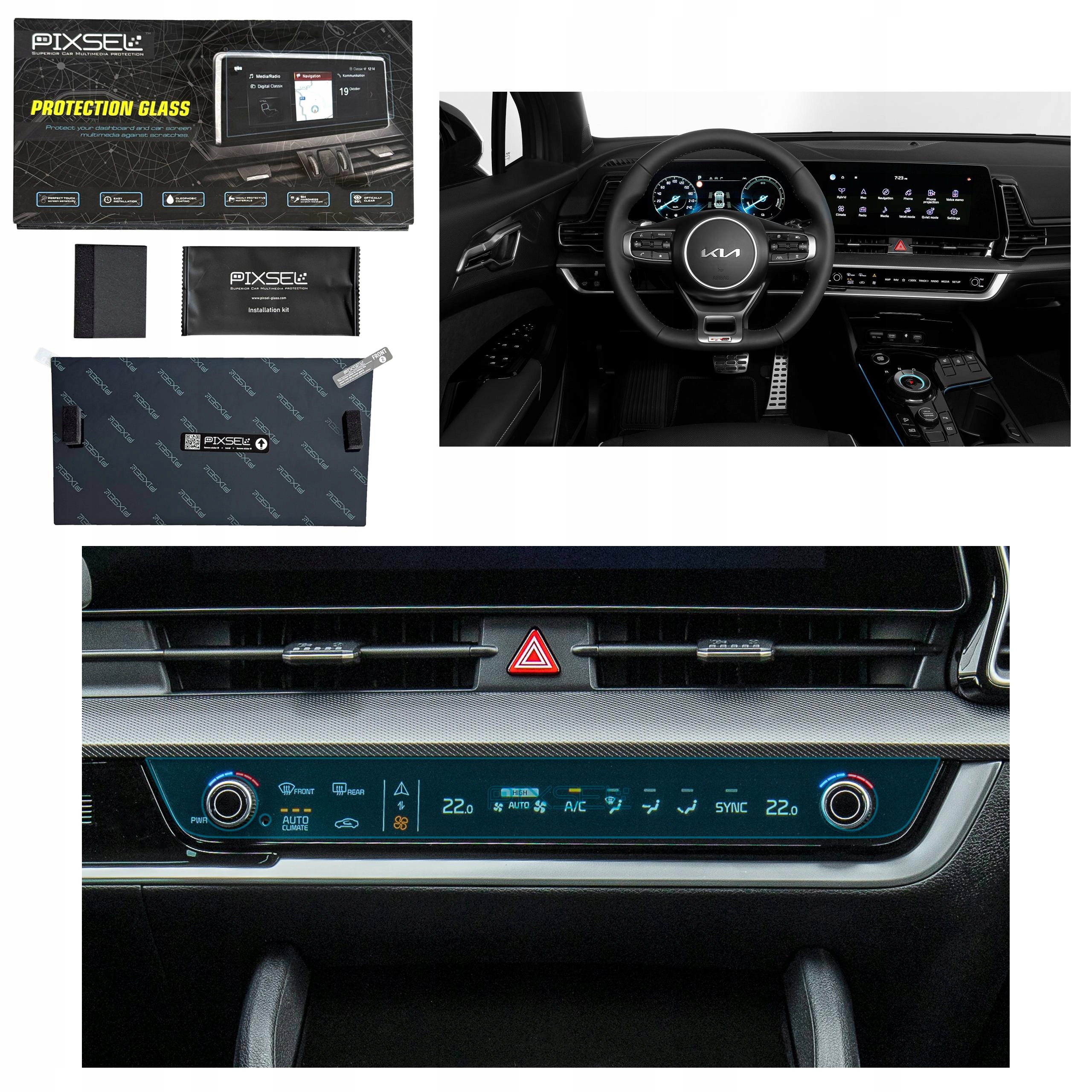 Antyodciskowe Matowe Szkło Ochronne Kia SPORTAGE-14“ 2022-2024