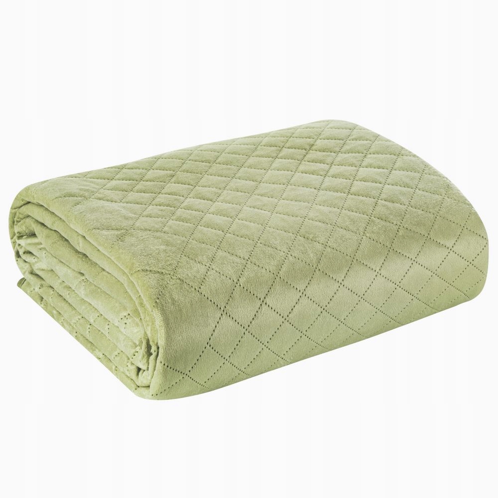 Dekorativní přehoz LUIZ-3 220x240 světle zelený s geometrickým vzorem