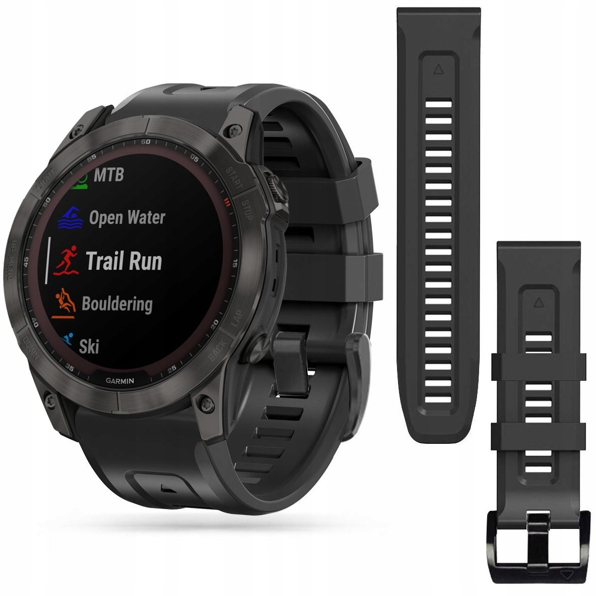 Pasek Silikonowy do Garmin Fenix 7X /6X, Czarny