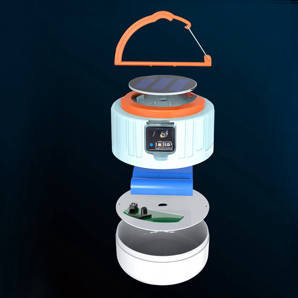 LATARNIE SOLARNE PRZENOŚNA KEMPINGOWE USB LED Z HACZYK I PILOTEM Szerokość produktu 12.5 cm