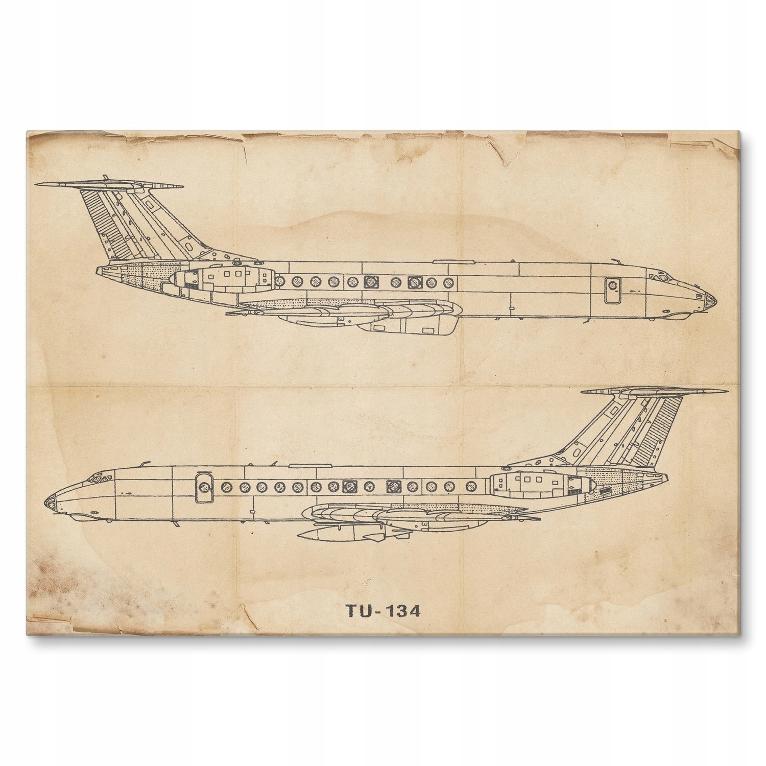 Kovový plakát Letadlo Tupolev TU-134 Dárek 22 x 31 cm