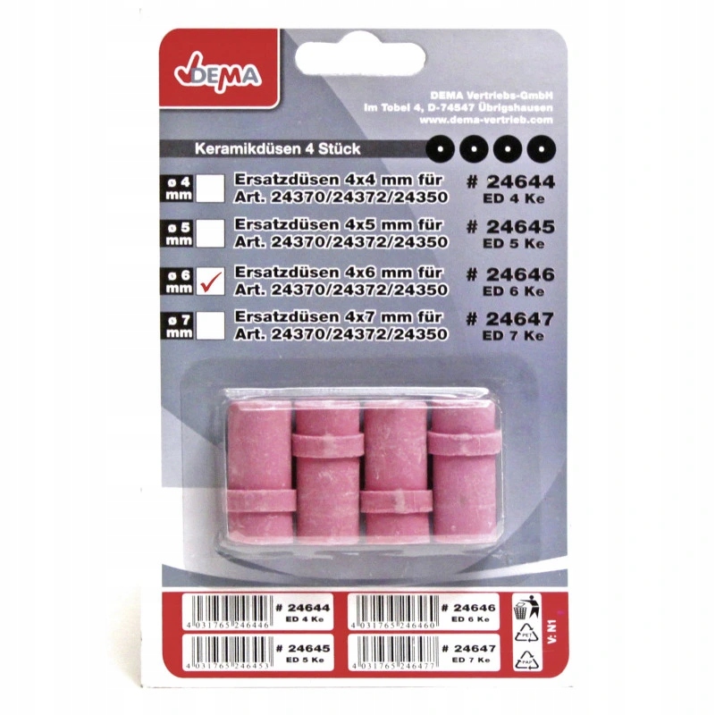 Trysky na pieskovanie 6 mm, 4 ks