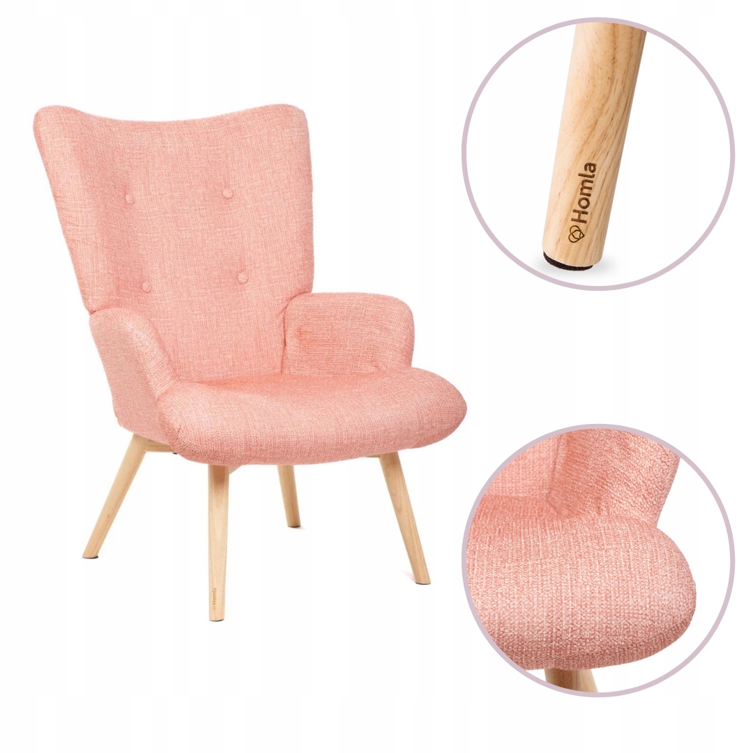 Kreslo do obývačky Moss Pop ružové Pohodlné Na Odpočinok Homla