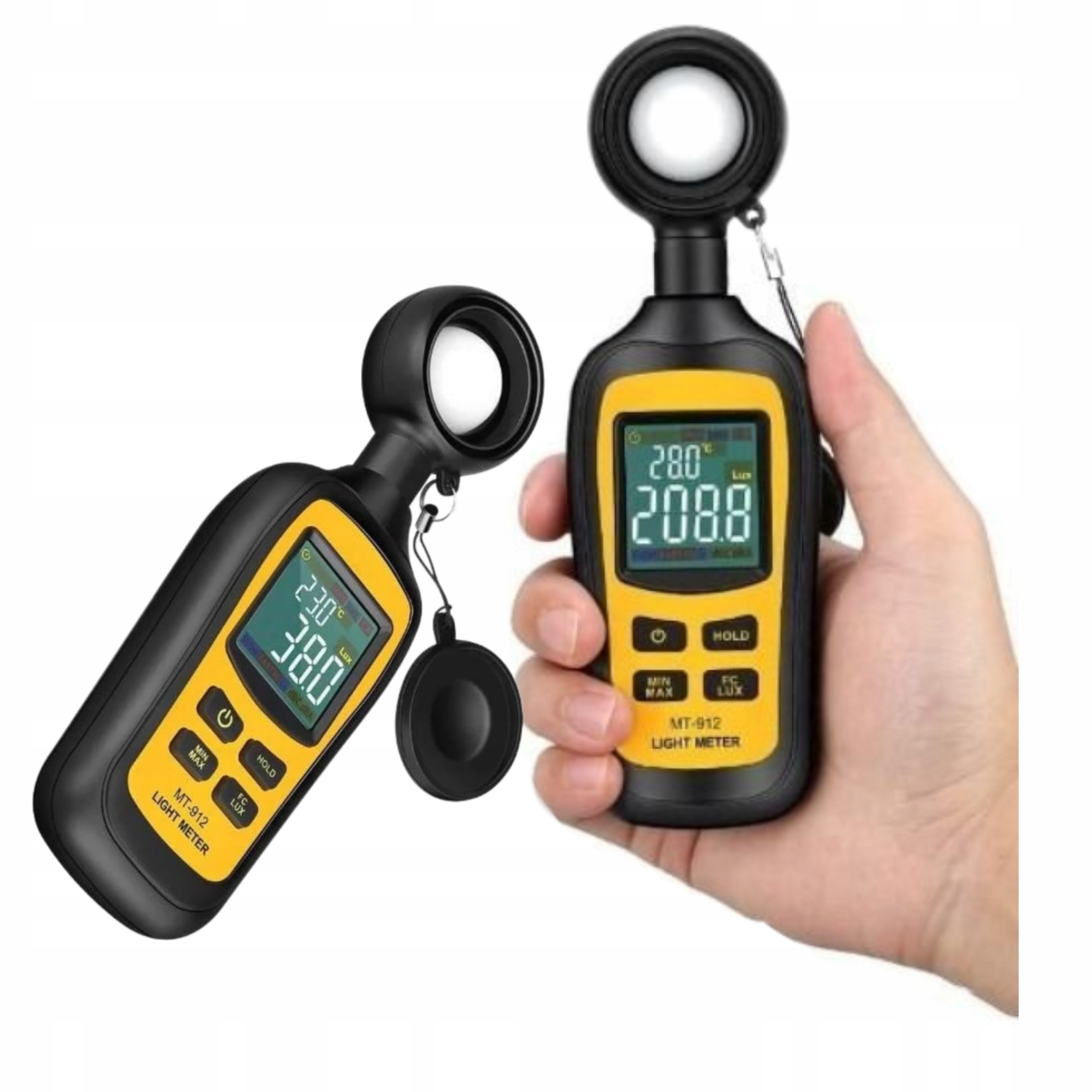 Digitální luxmetr, přenosný měřič světla, LCD displej