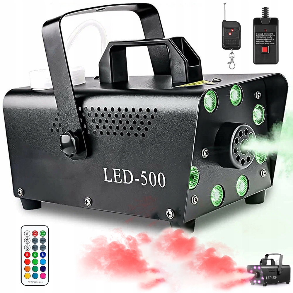 500 W Jevištní Kouřový Stroj S Dálkovým Ovládáním, 8 Led A Nádobou 300 ML