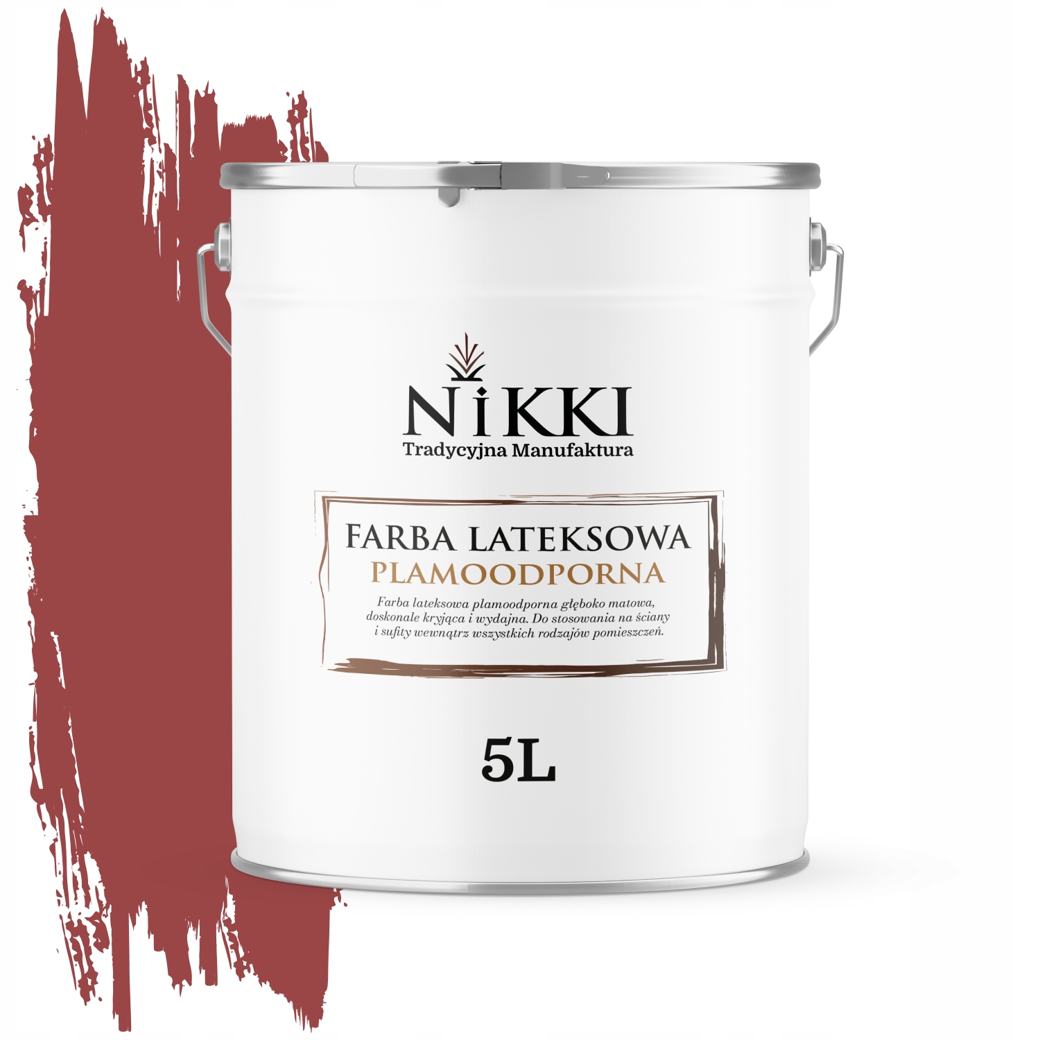 Latexová Farba Odolná Voči Škvrnám Červená Tmavá H3412 5L Hlboká Matná