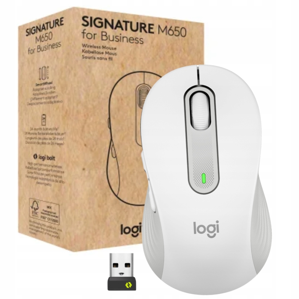 myš Logitech Signature M650 for Business 2.4 GHz Bluetooth Velikost M