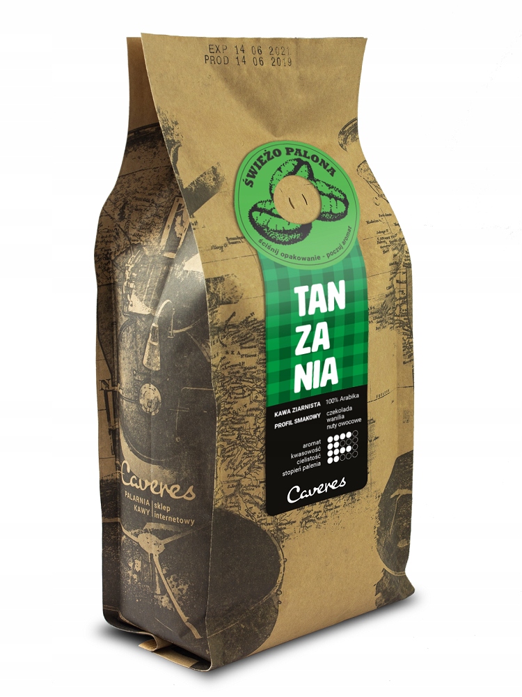 Káva zrnková Caveres Tanzanie 1kg 1000g