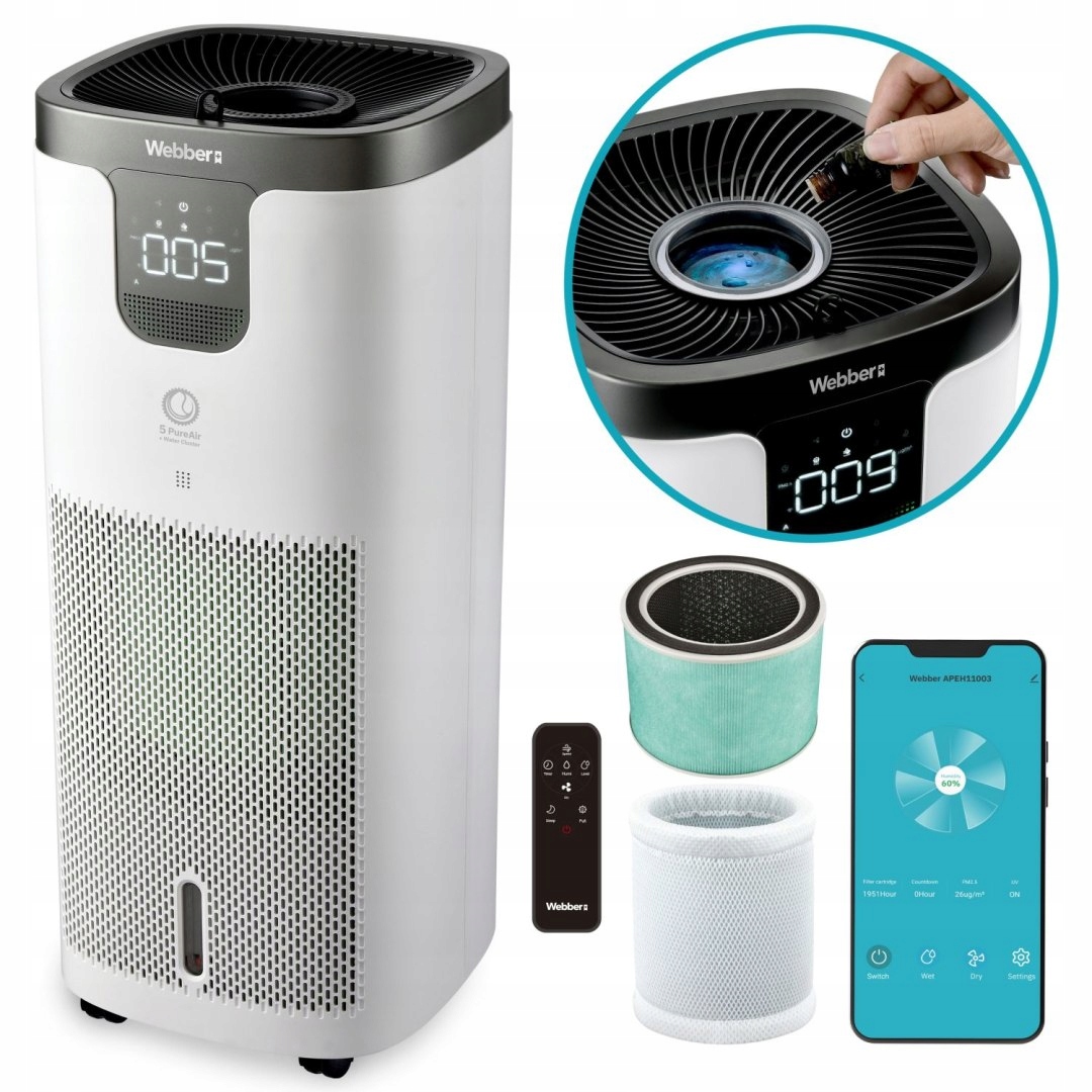 Webber PureHome Smart – Inteligentny Oczyszczacz Powietrza 4w1