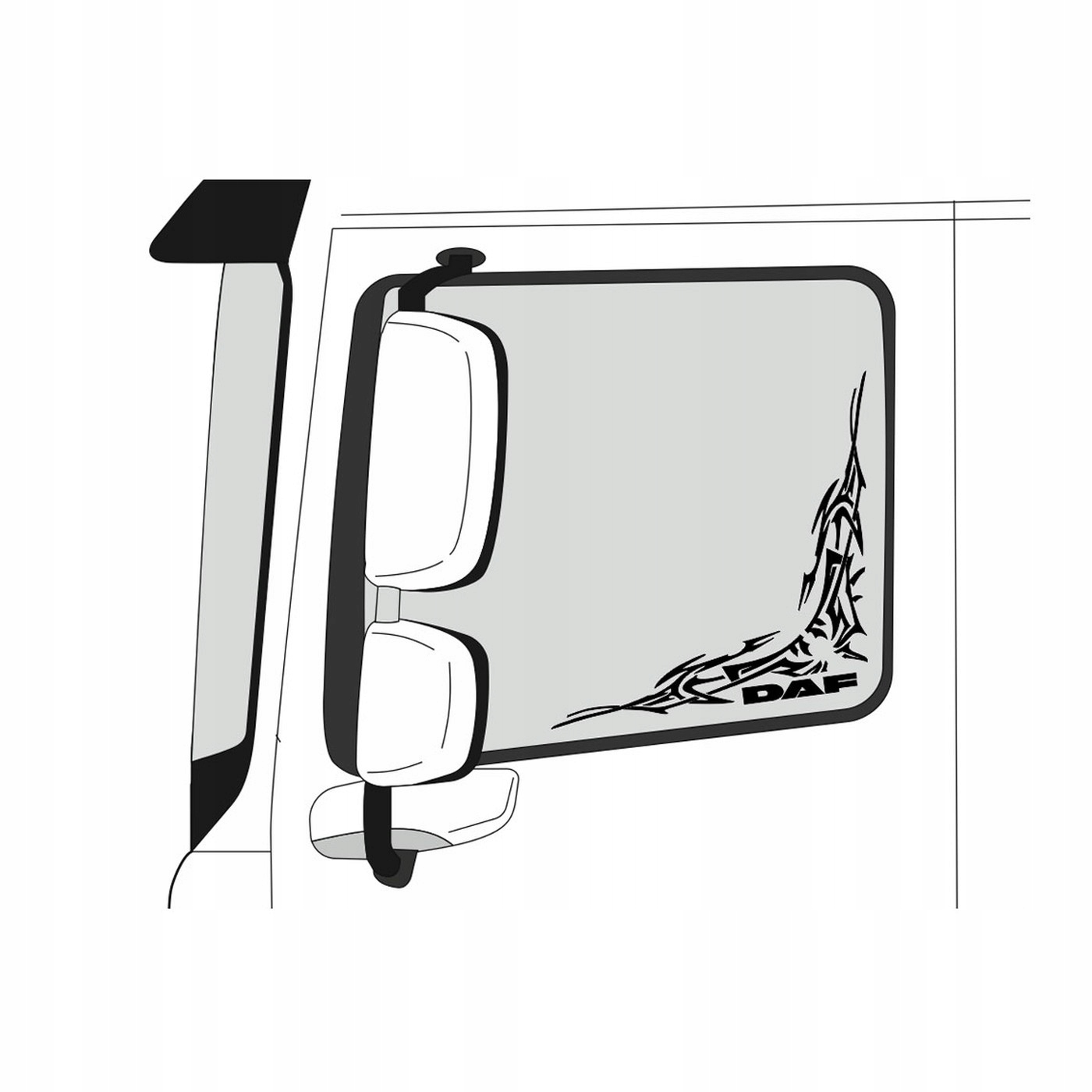 Naklejki narożniki do Daf Xf 105 106 na szyby boczne