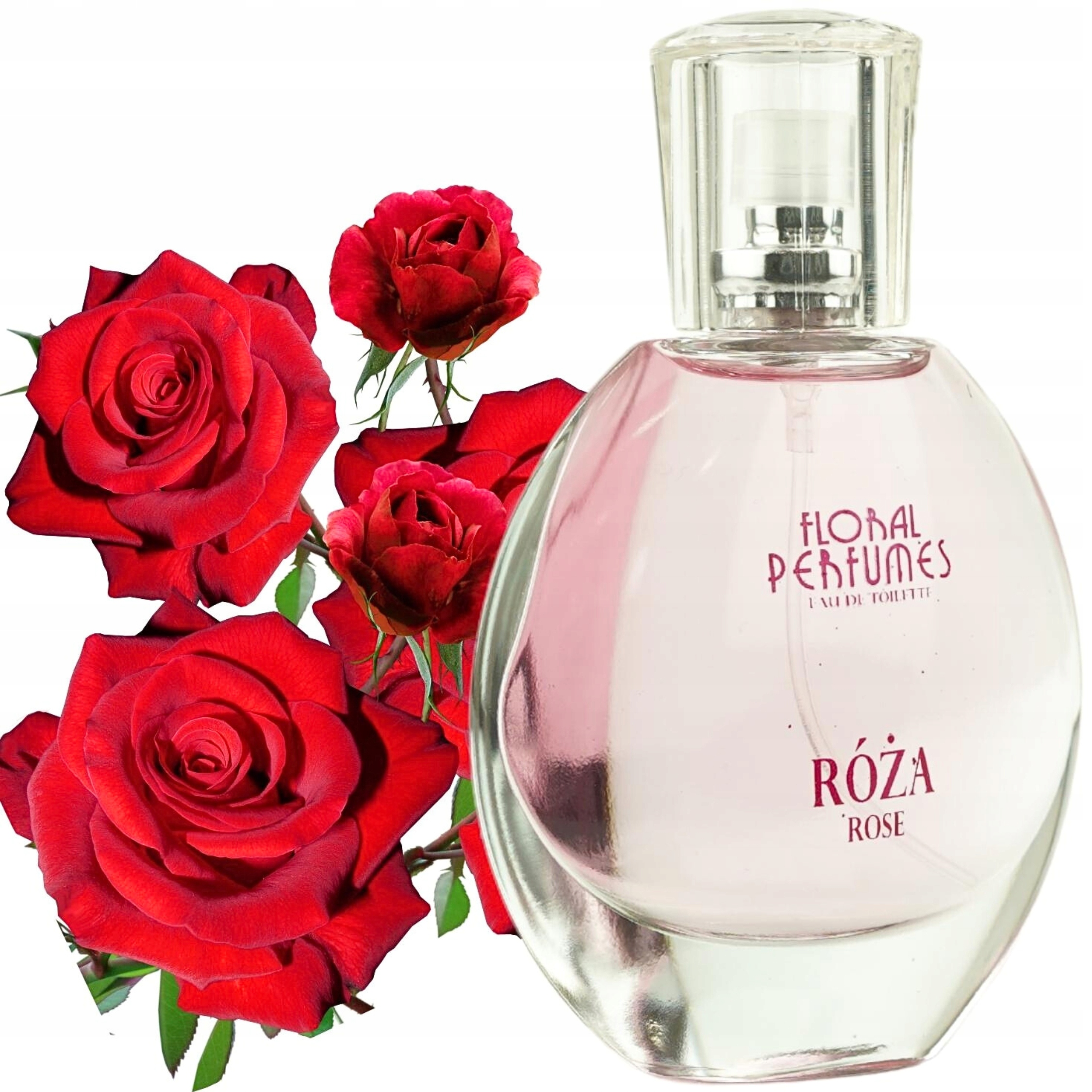 WODA TOALETOWA 50ML KWIATOWA DAMSKA RÓŻE FLAKON RÓŻA ORZEŹWIAJĄCA PREZENT