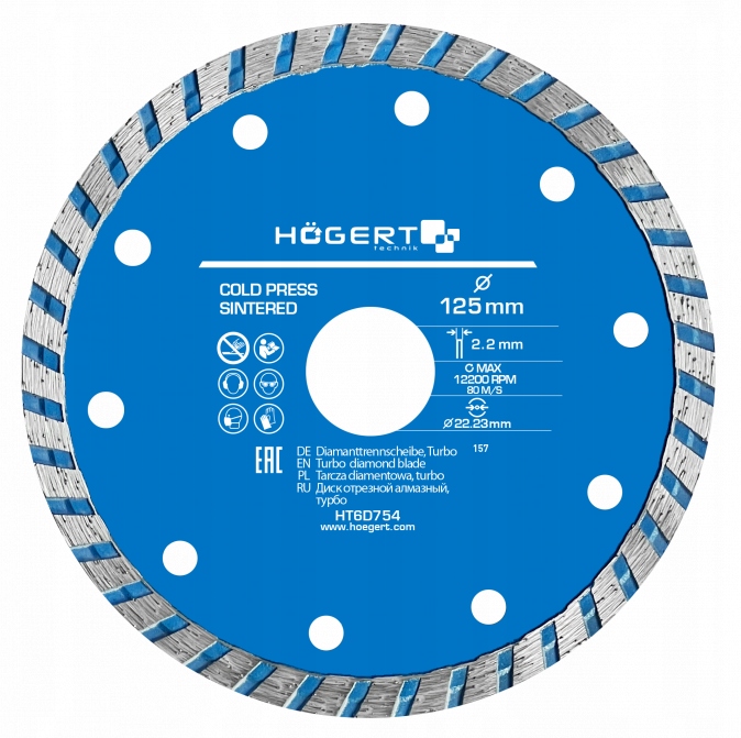 

Hogert HT6D754 Tarcza 125mm x 22mm Do Glazury Gres