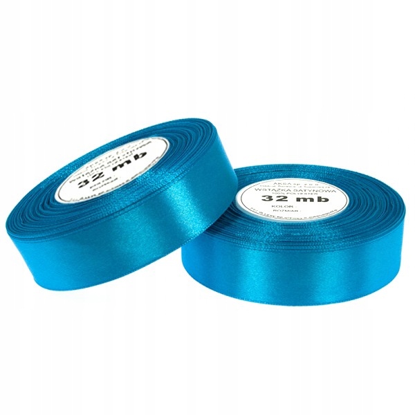 

Wstążki wstążka tasiemka satynowa turkusowa 25mm