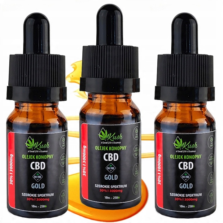 

Olejek Konopny Kush Cbd Gold 30% 9000 mg 3x 10ml
