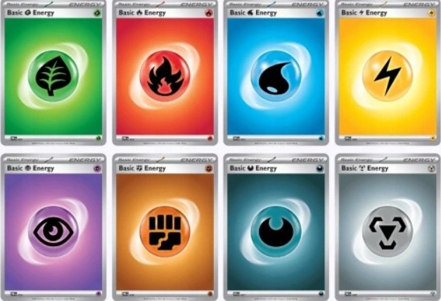 ZESTAW 8 ORYGINALNYCH KART ENERGII POKEMON - SVI